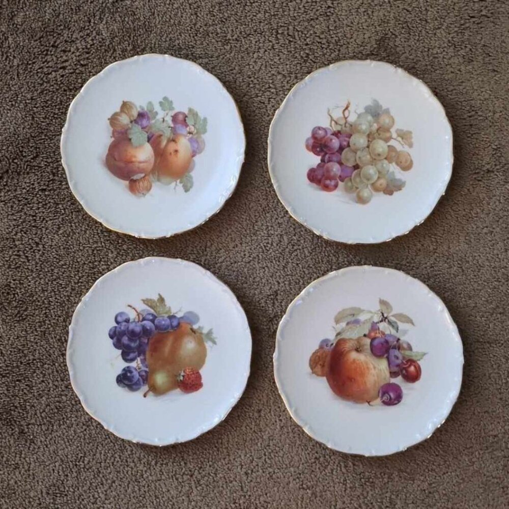 Vintage Carl Schumann A.G. Salad Plate Set 4 Arzburg Bavaria Germany Cottagecore